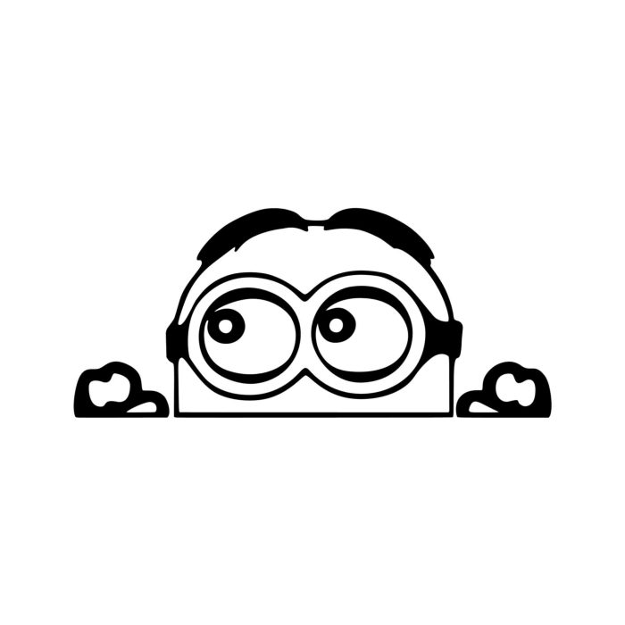 Minion Peeking Vinyl Decal - Custom Size
