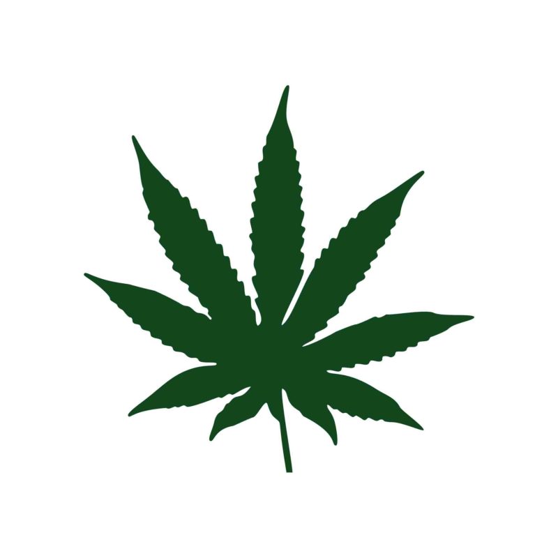 Marijuana Leaf Vinyl Decal - Custom Size