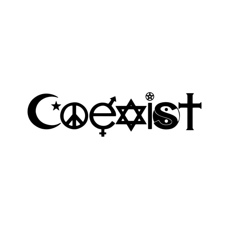 Coexist Vinyl Decal - Custom Size
