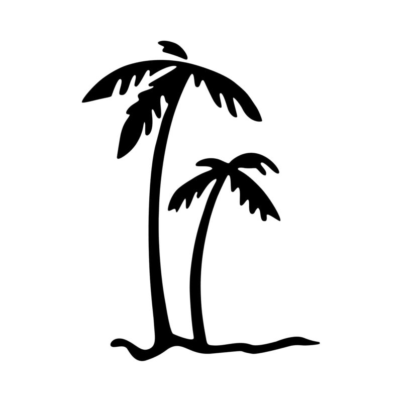 Palm Trees Vinyl Decal - Custom Size