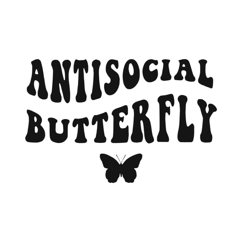 Antisocial Butterfly - Vinyl Decal - Custom Size