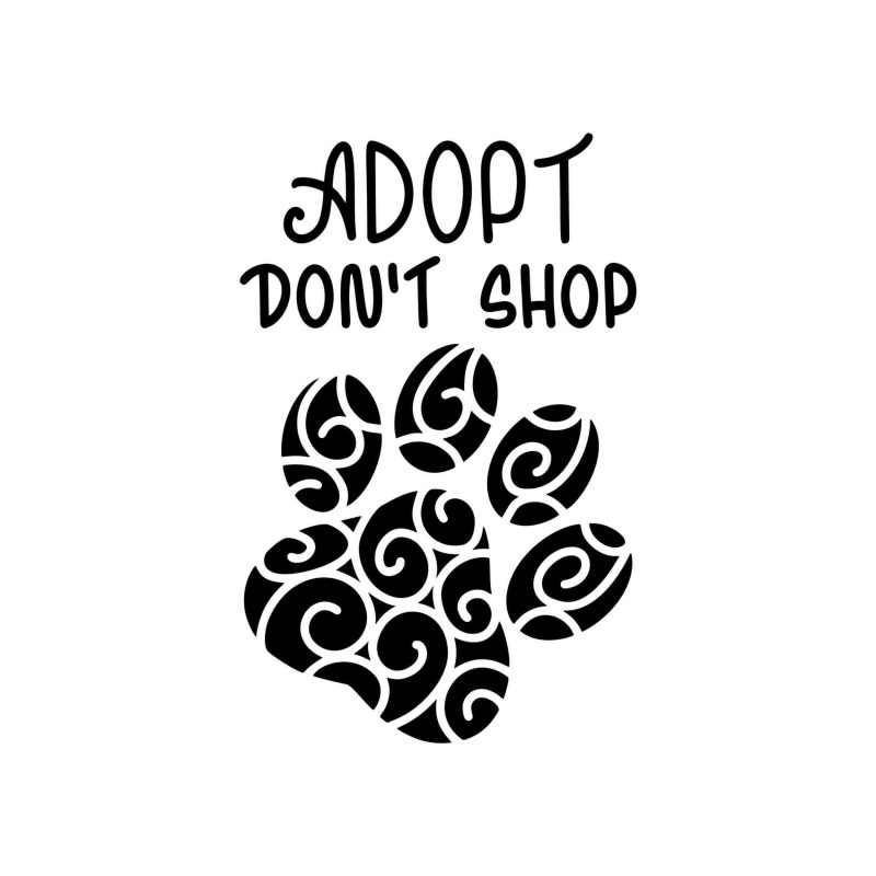 Adopt Don't Shop - Vinyl Decal - Custom Size