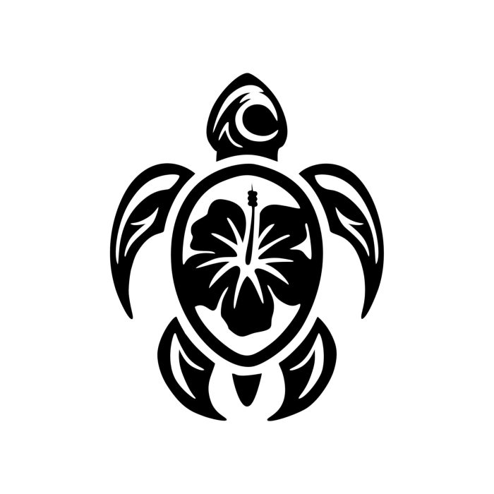 Hibiscus Sea Turtle - Custom Size
