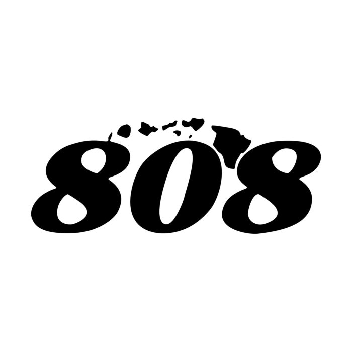 Hawaii Area Code - 808 - Custom Size