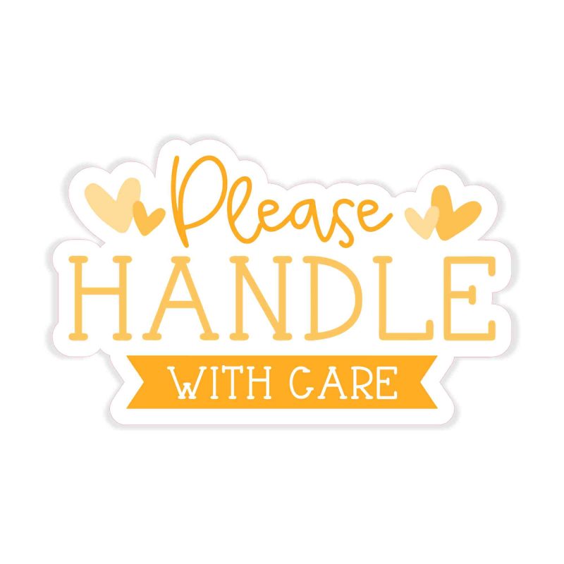 Please Handle with Care - Full Color Vinyl Decal