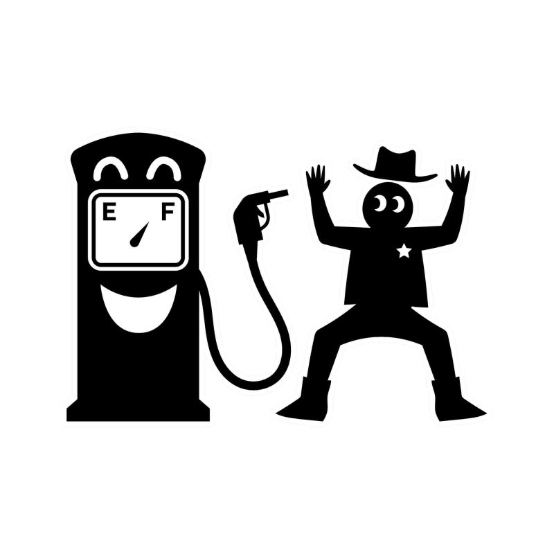 Empty Gas  - Vinyl Decal - Custom Size