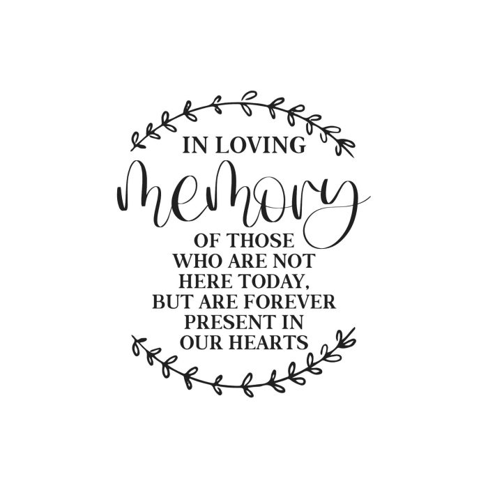 In Loving Memory - Vinyl Decal - Custom Size