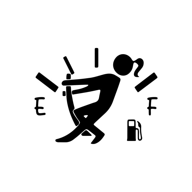 Empty Gas Girl - Vinyl Decal - Custom Size