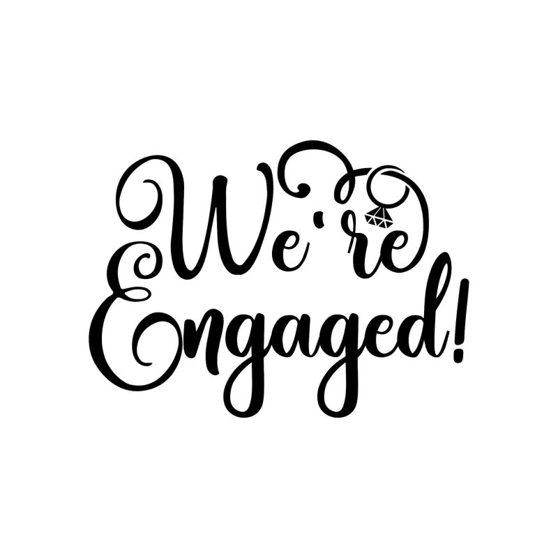 We're Engaged - Vinyl Decal - Custom Size