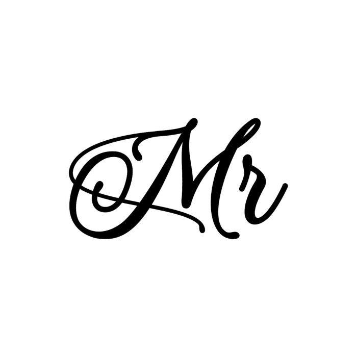 Mr. - Vinyl Decal - Custom Size