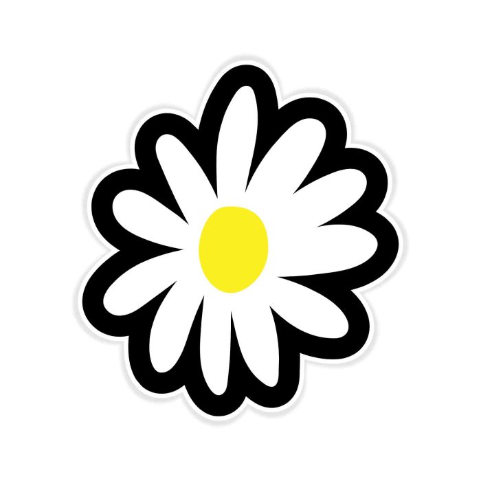White Flower Full Color Vinyl Decal - Custom Size