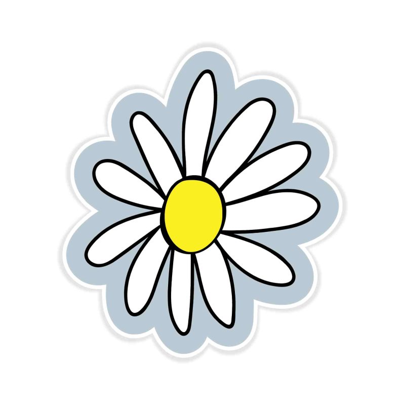 White Flower Full Color Vinyl Decal - Custom Size