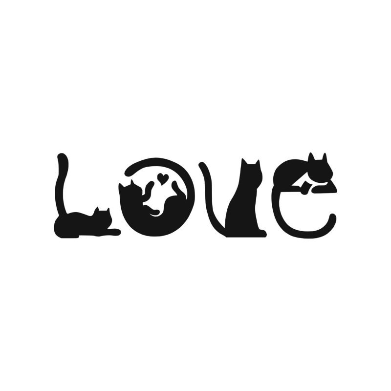 Love (Cats) - Vinyl Decal - Custom Size
