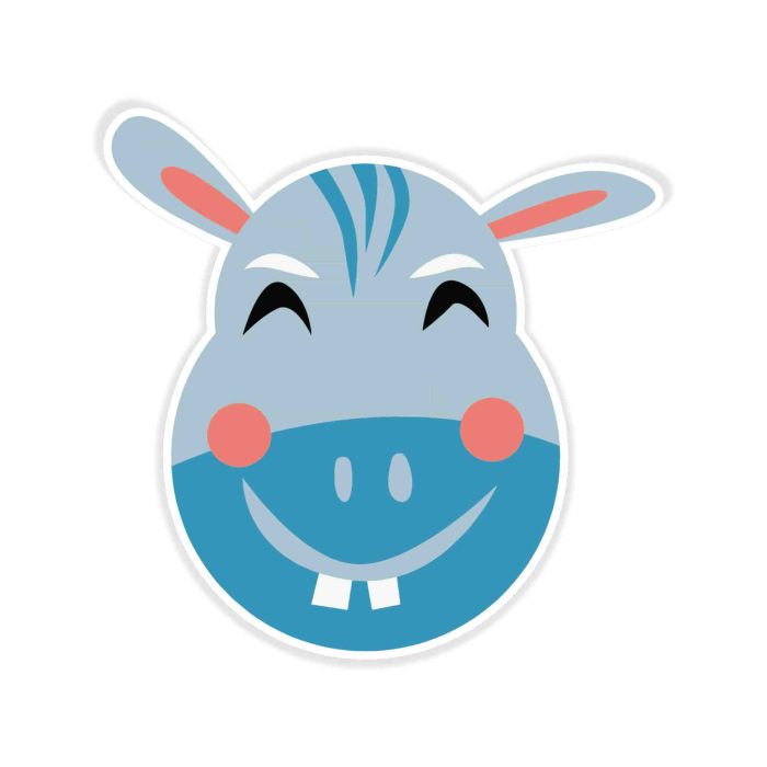 Hippo Full Color Vinyl Decal - Custom Size