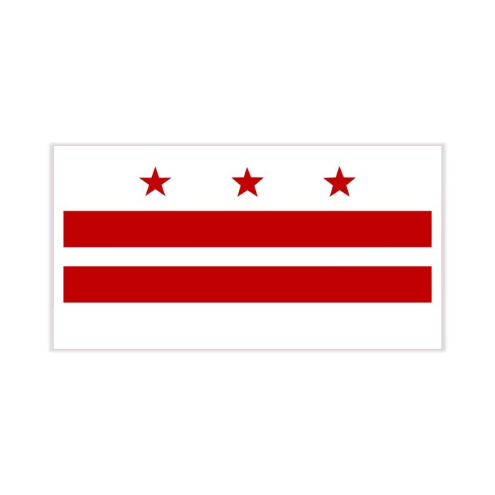 Washington D.C. Flag Full Color Vinyl Decal - custom size