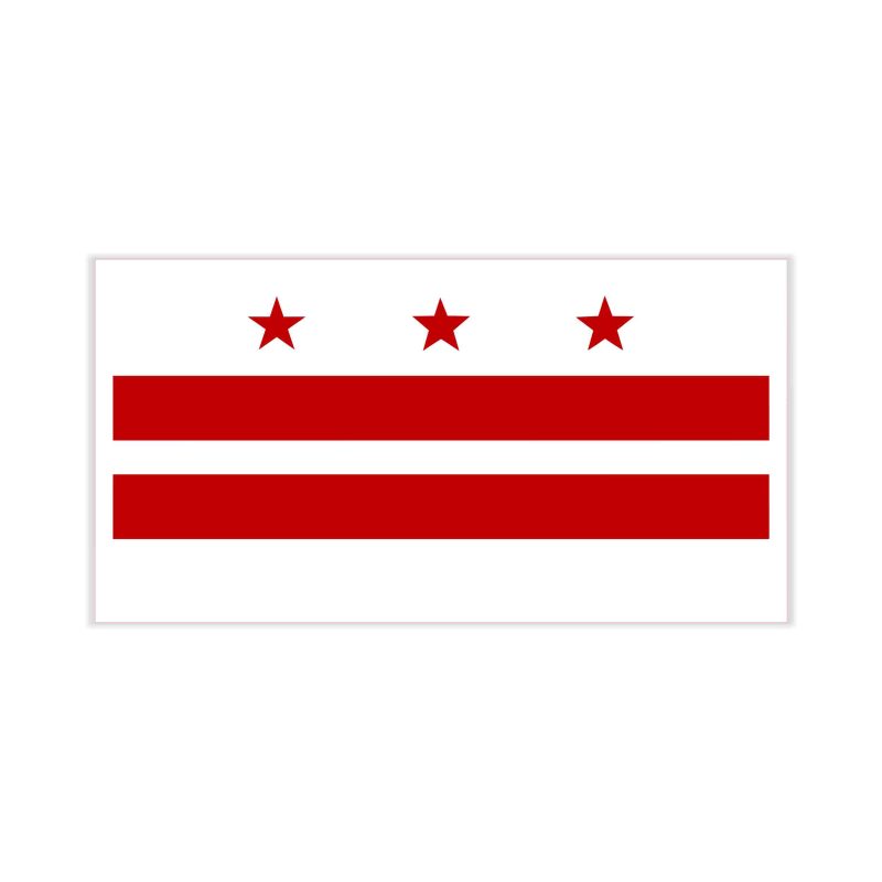 Washington D.C. Flag Full Color Vinyl Decal - custom size