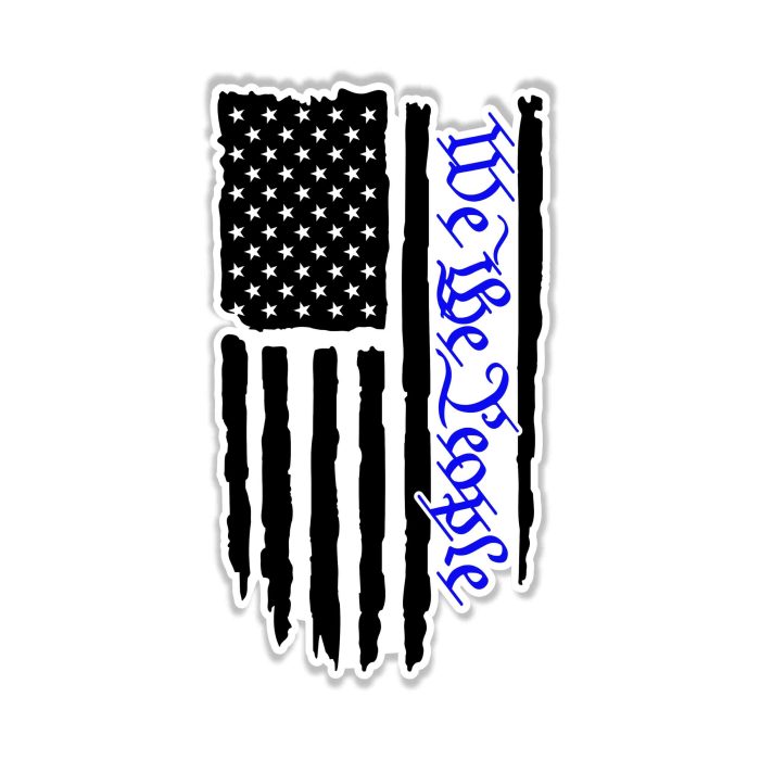 We the People American Flag - Full Color Vinyl Decal - custom size