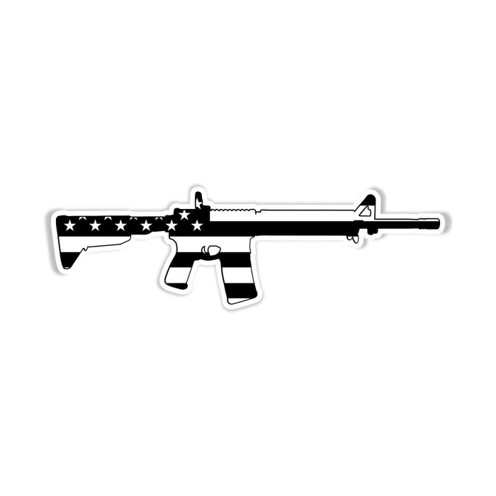 American Flag Riffle Vinyl Decal - Custom Size