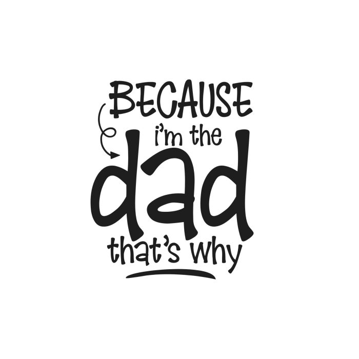 Because I'm The Dad Vinyl Decal - Custom Size