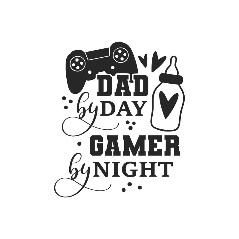 Dad By Day Gamer By Night Vinyl Decal - Custom Size