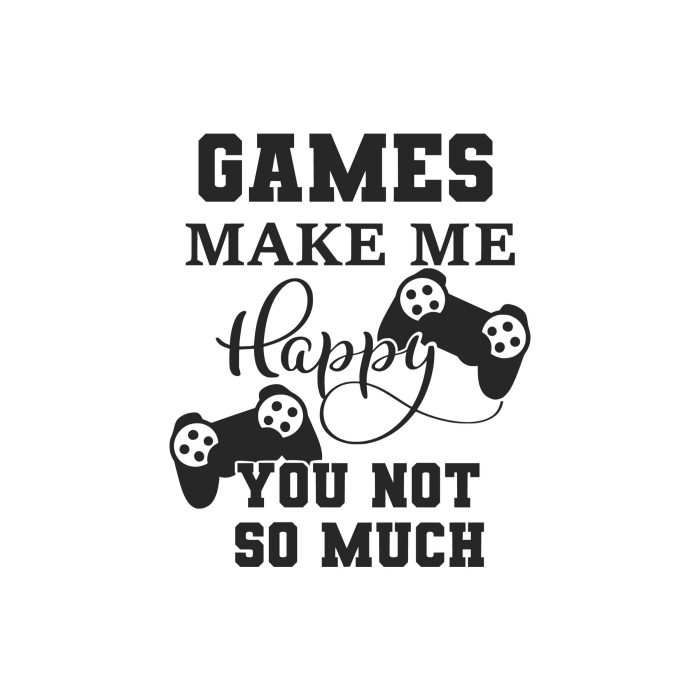 Games Make Me Happy Vinyl Decal - Custom Size