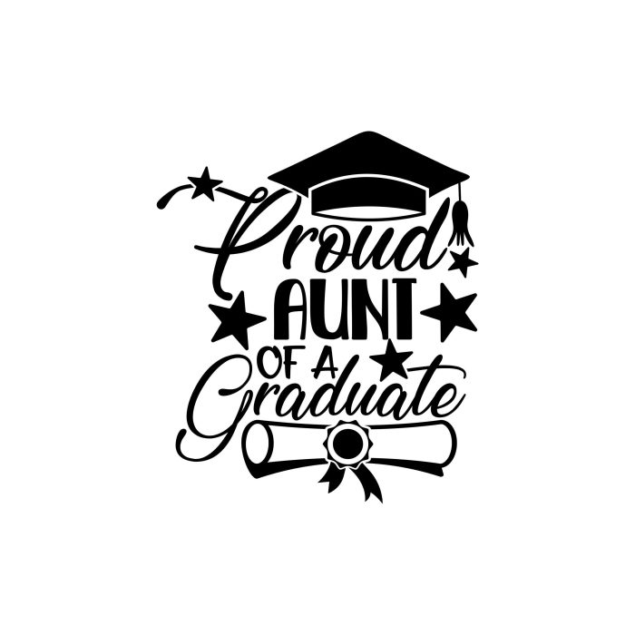 Proud Aunt Of A Graduate Vinyl Decal - Custom Size