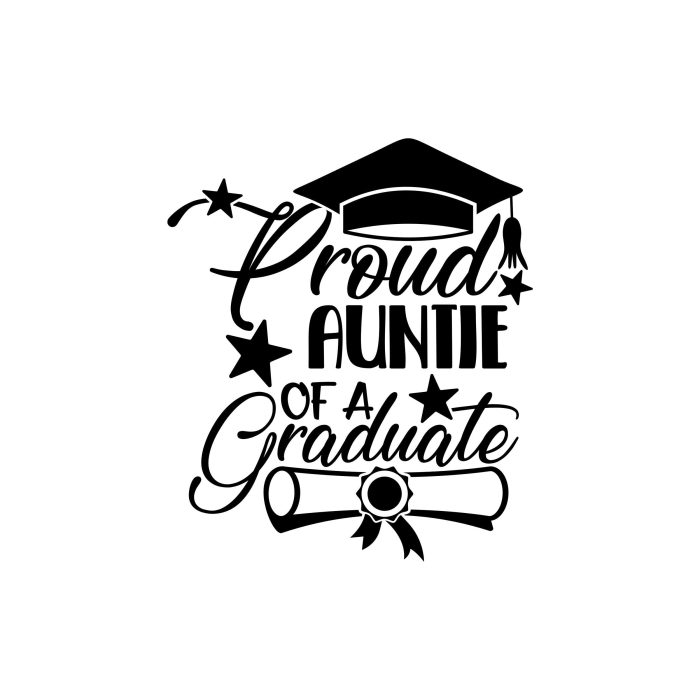Proud Auntie Of A Graduate Vinyl Decal - Custom Size