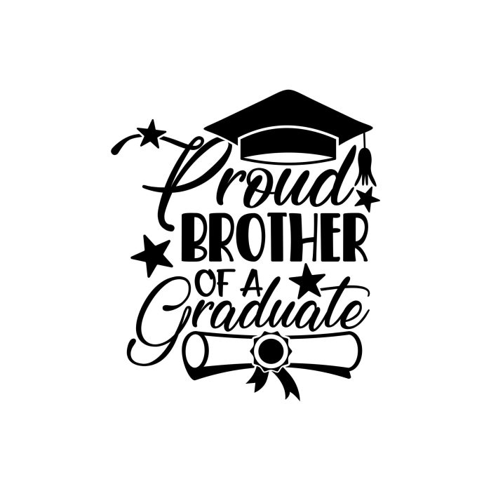 Proud Brother Of A Graduate Vinyl Decal - Custom Size