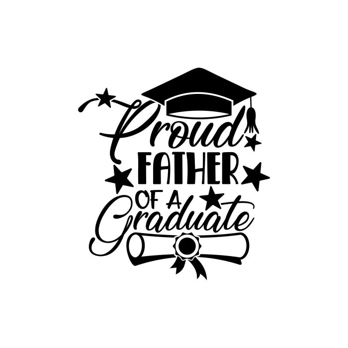 Proud Father Of A Graduate Vinyl Decal - Custom Size