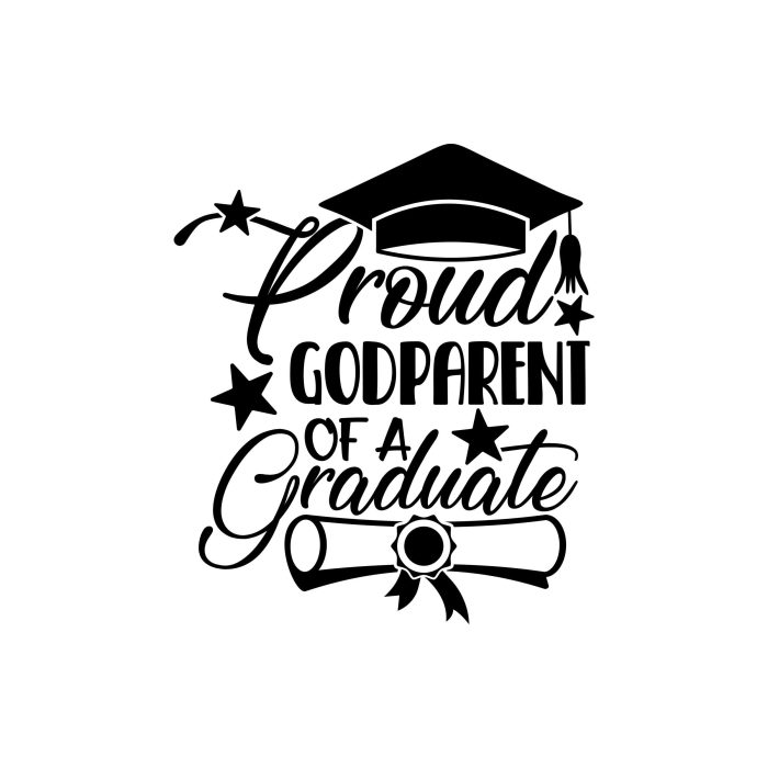 Proud Godparent Of A Graduate Vinyl Decal - Custom Size