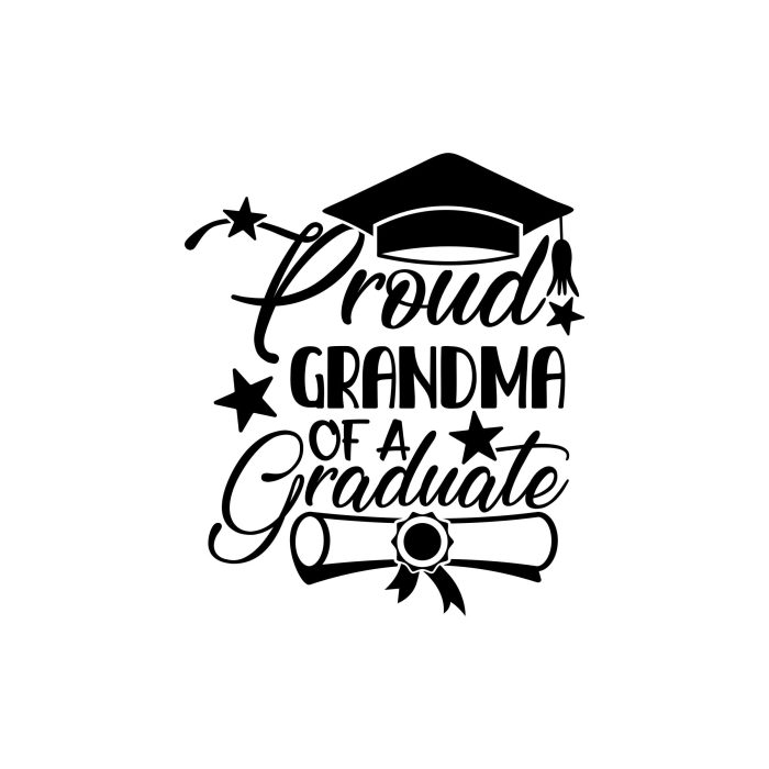 Proud Grandma Of A Graduate Vinyl Decal - Custom Size