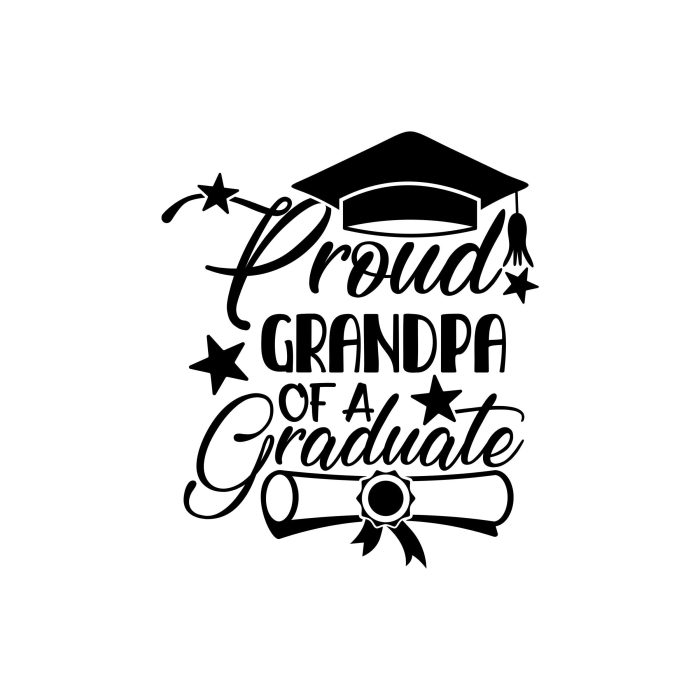 Proud Grandpa Of A Graduate Vinyl Decal - Custom Size