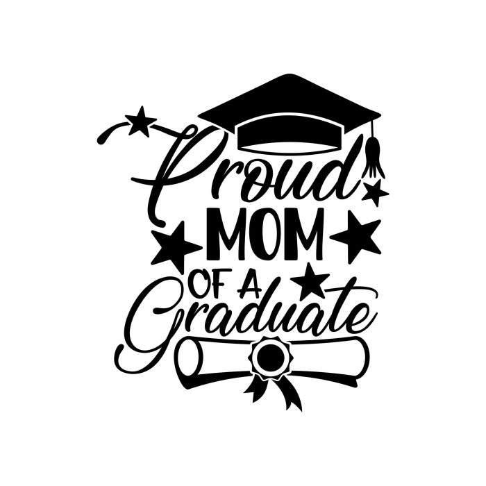 Proud Mom Of A Graduate Vinyl Decal - Custom Size