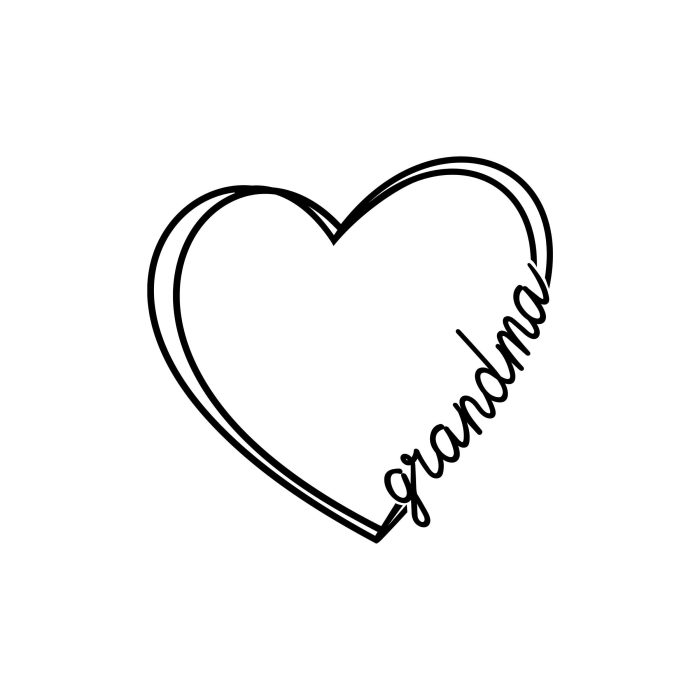 Grandma Heart Vinyl Decal - Custom Size