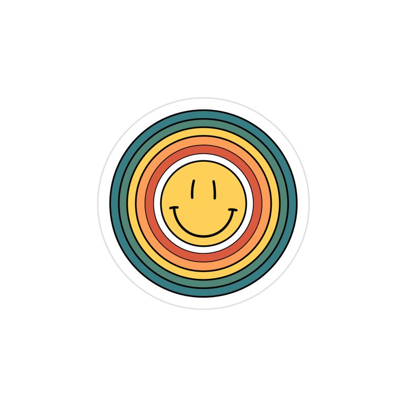 Smiley Face Full Color Vinyl Decal - Custom Size