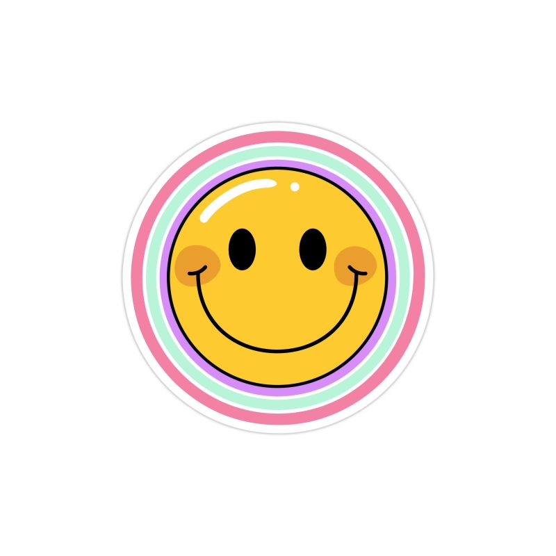 Smiley Face Full Color Vinyl Decal - Custom Size
