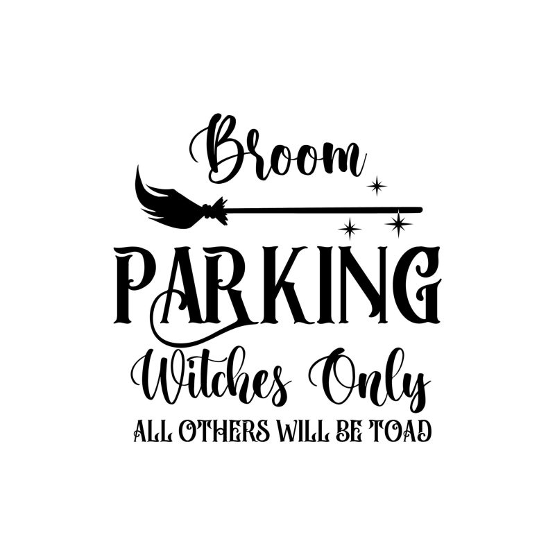 Witch Parking - Vinyl Decal - Custom Size