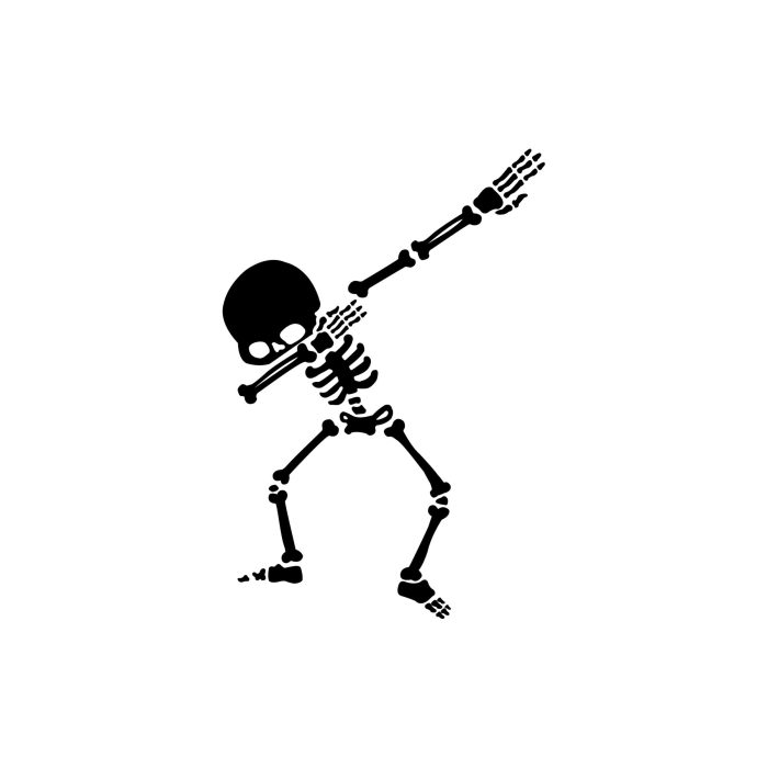 Dabbing Skeleton - Vinyl Decal - Custom Size