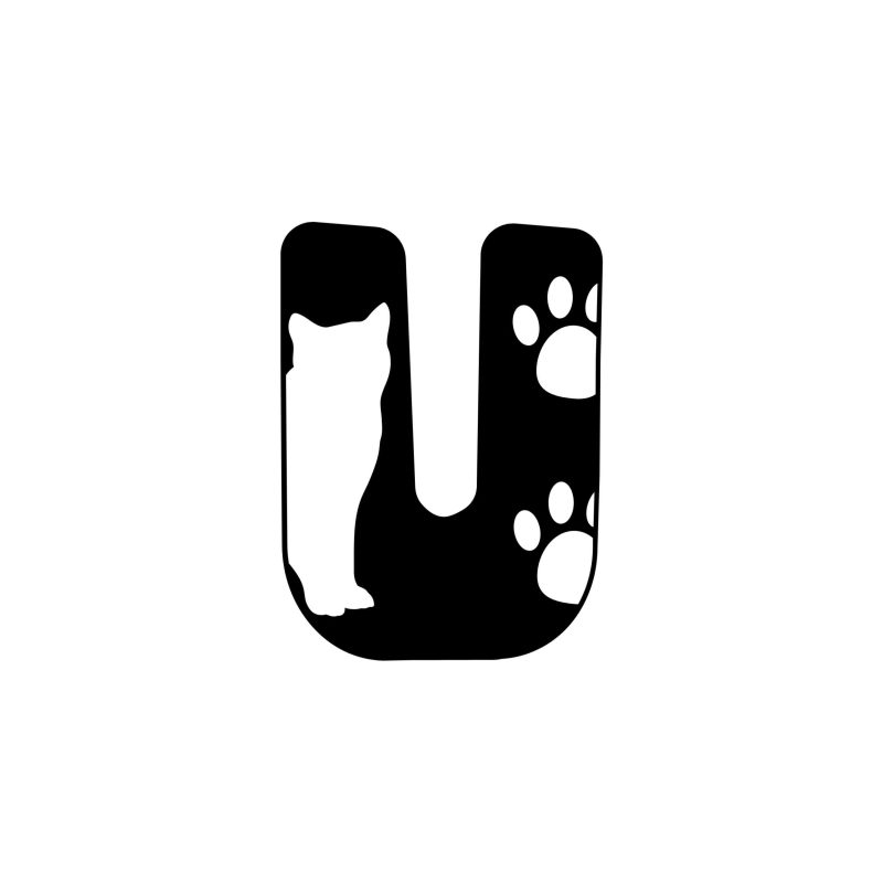 U - Alphabet - Alphabet - Vinyl Decal - Custom Size