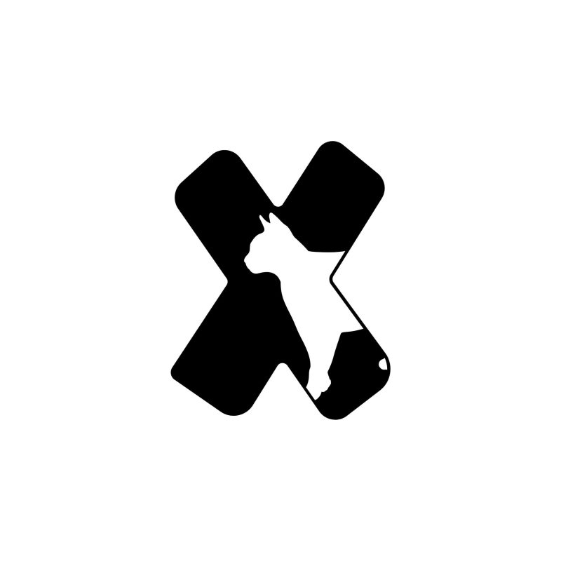 X - Alphabet - Cat - Vinyl Decal Custom Size