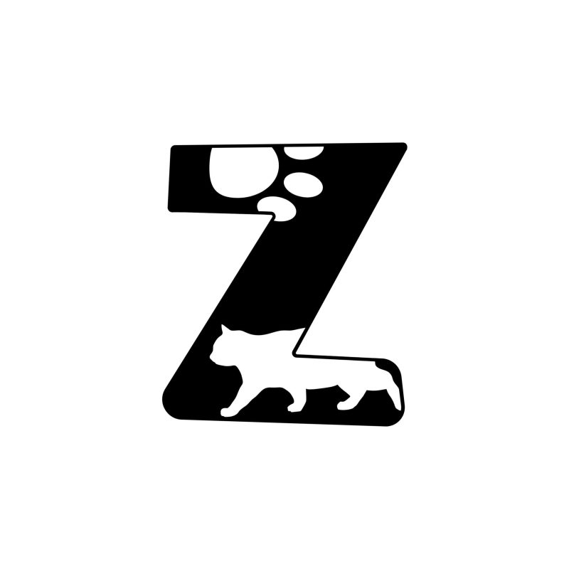 Z - Cat Paw - Alphabet -  Custom Size