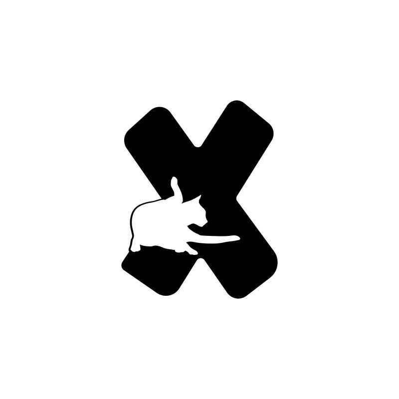X - Alphabet - Cat - Vinyl Decal -  Custom Size