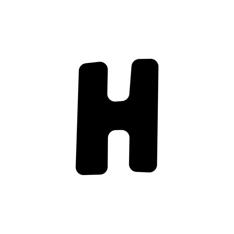 H- Alphabet - Vinyl Decal -  Custom Size