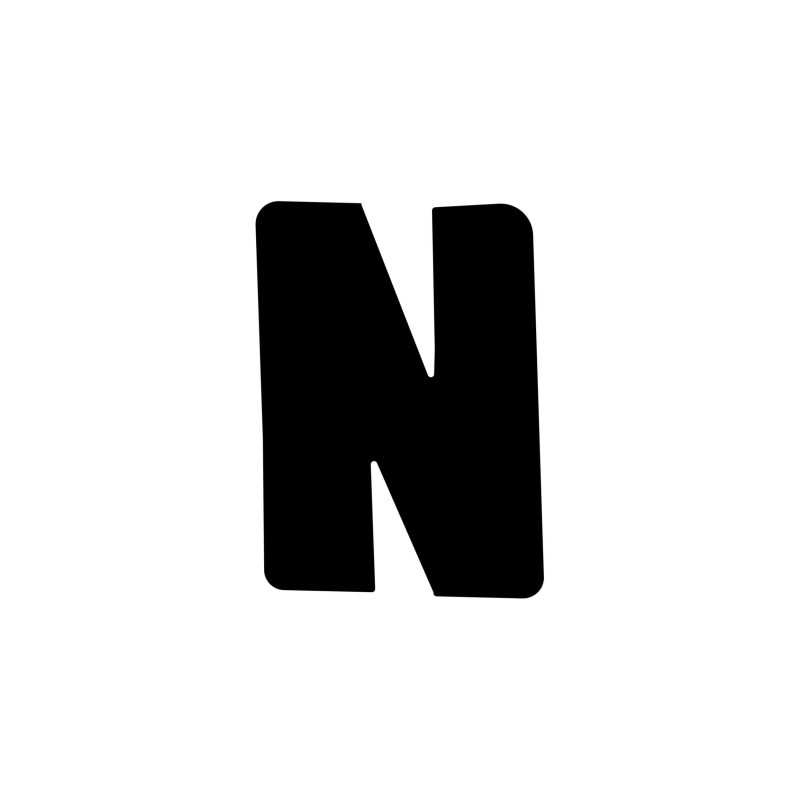 N - Alphabet - Vinyl Decal - Custom Size