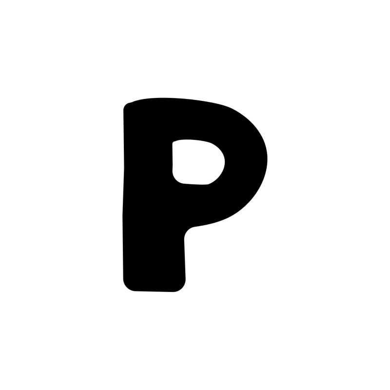 P - Alphabet - Vinyl Decal - Custom Size