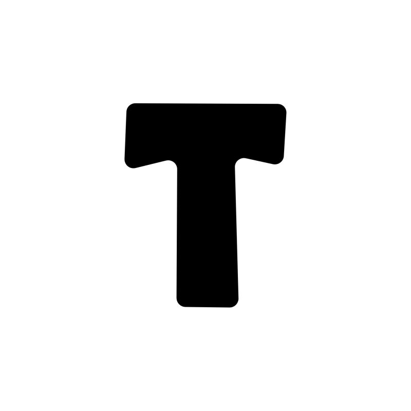 T - Alphabet - Vinyl Decal - Custom Size