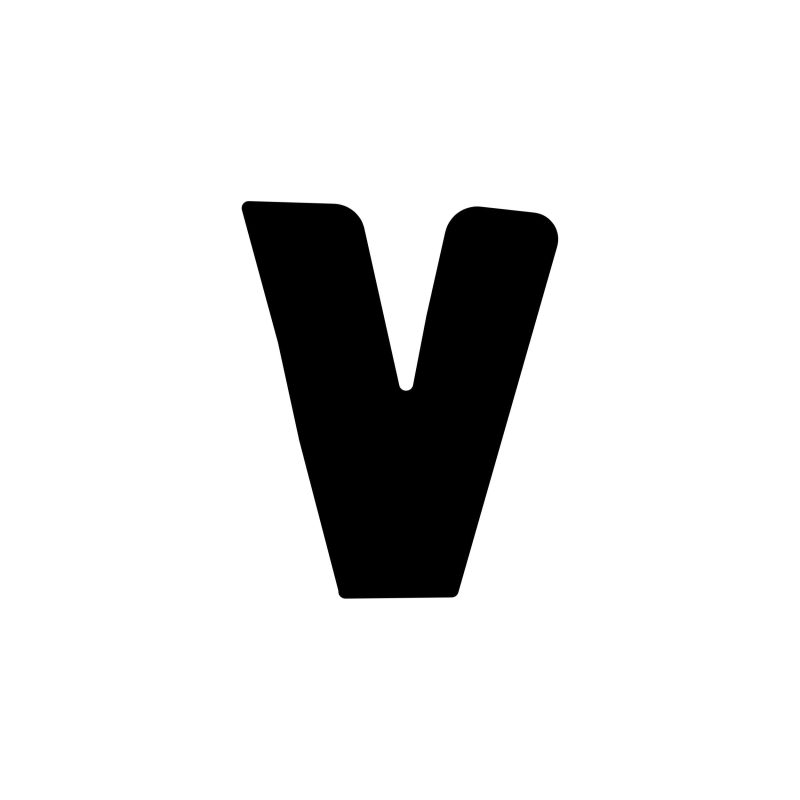 V - Alphabet - Vinyl Decal - Custom Size