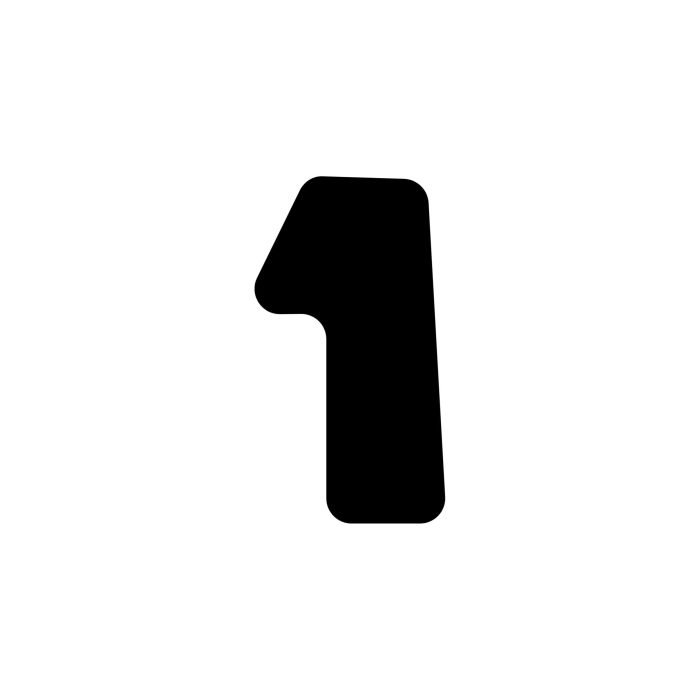 Number One - Vinyl Decal - Custom Size