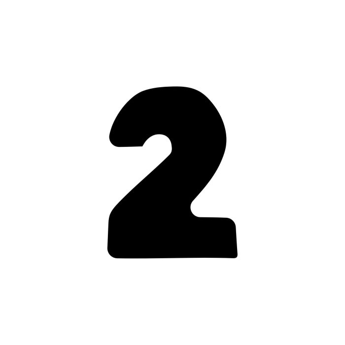 Number Two - Vinyl Decal - Custom Size