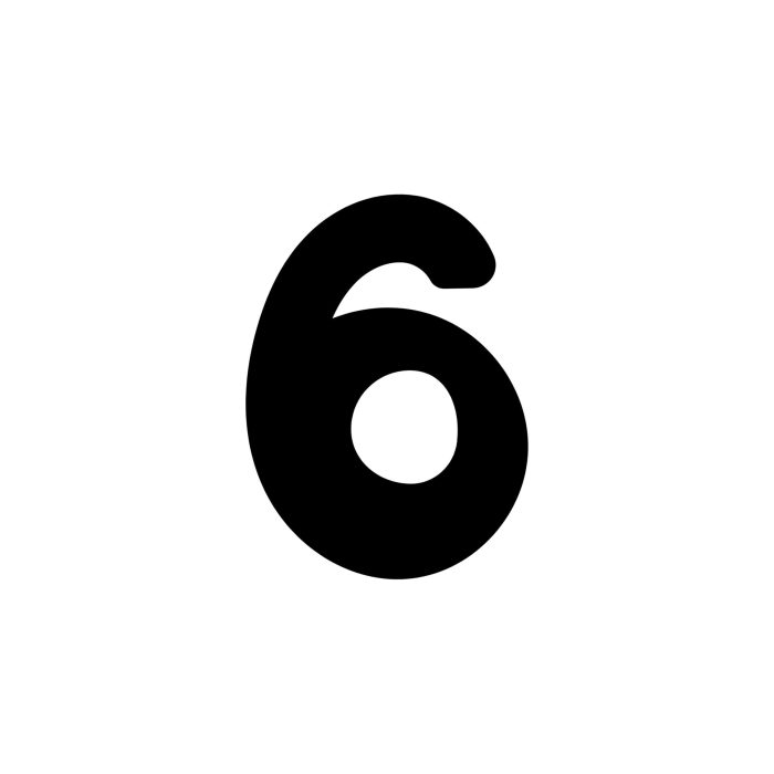 Number Six - Vinyl Decal - Custom Size
